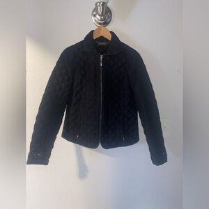 Eddie Bauer Premium Goose Down Medium Black Quilted Jacket